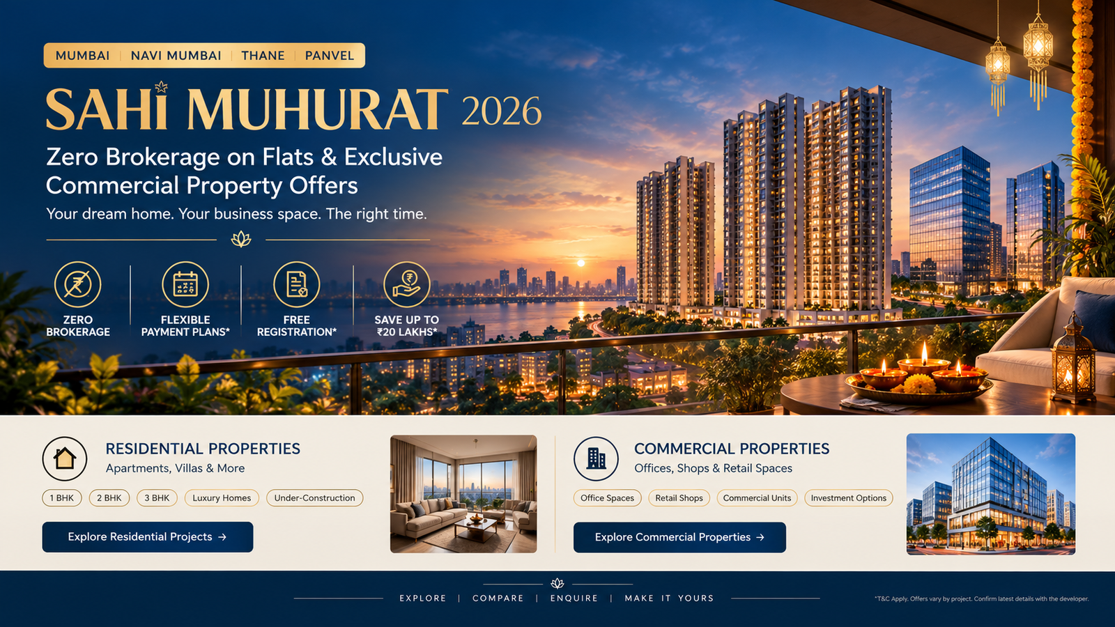 Sahi Muhurat 2026: Find Your Dream Home with Zero Brokerage & Exclusive Property Offers